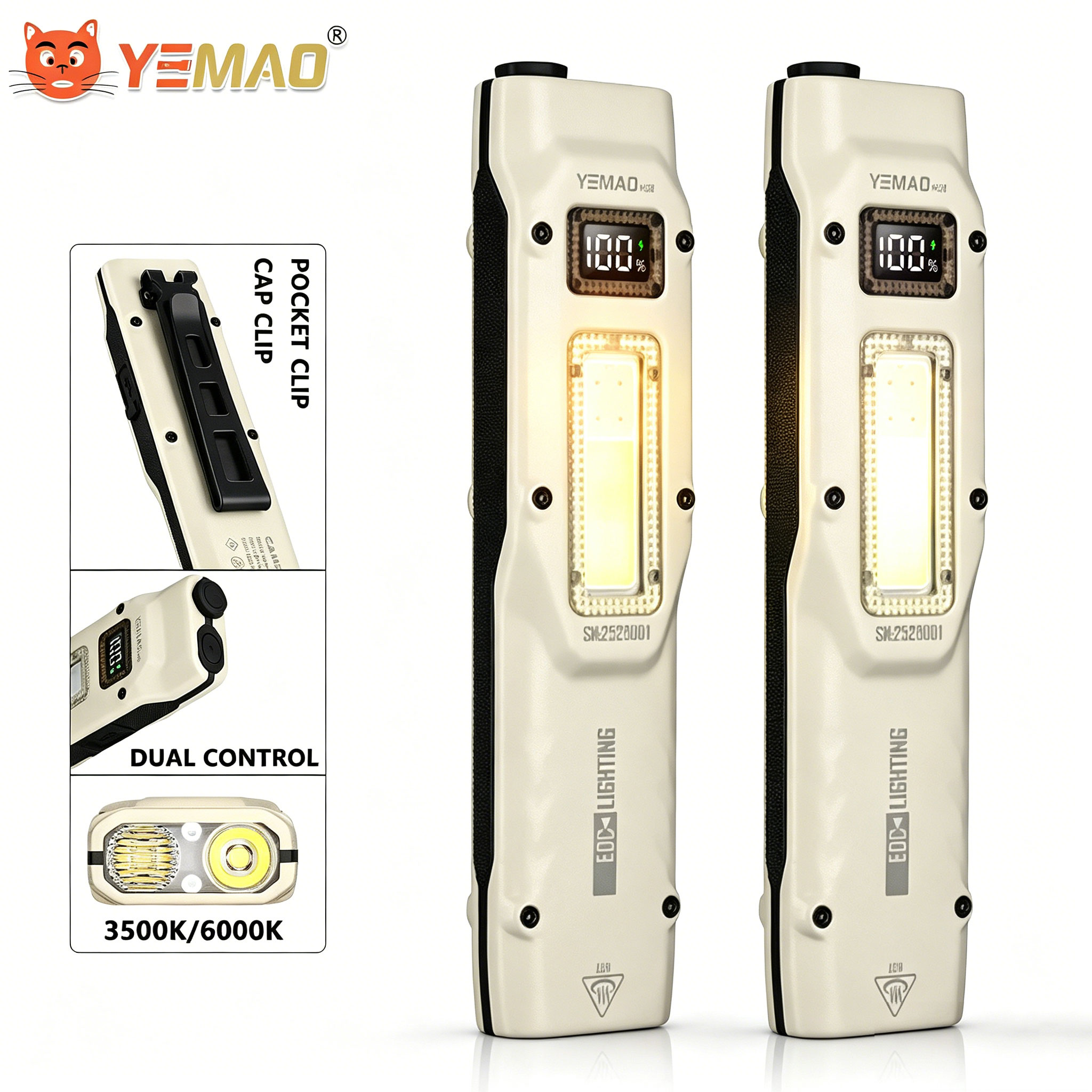 Outdoor Lighting Fixtures - Portable 880LM YEMAO M28 Ultra-thin Tactical