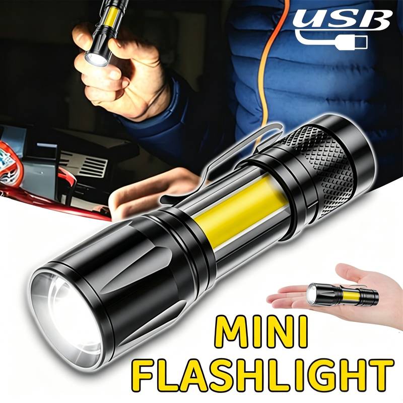 Outdoor Lighting Lanterns - Mini LED Flashlight COB Floodlight Portable