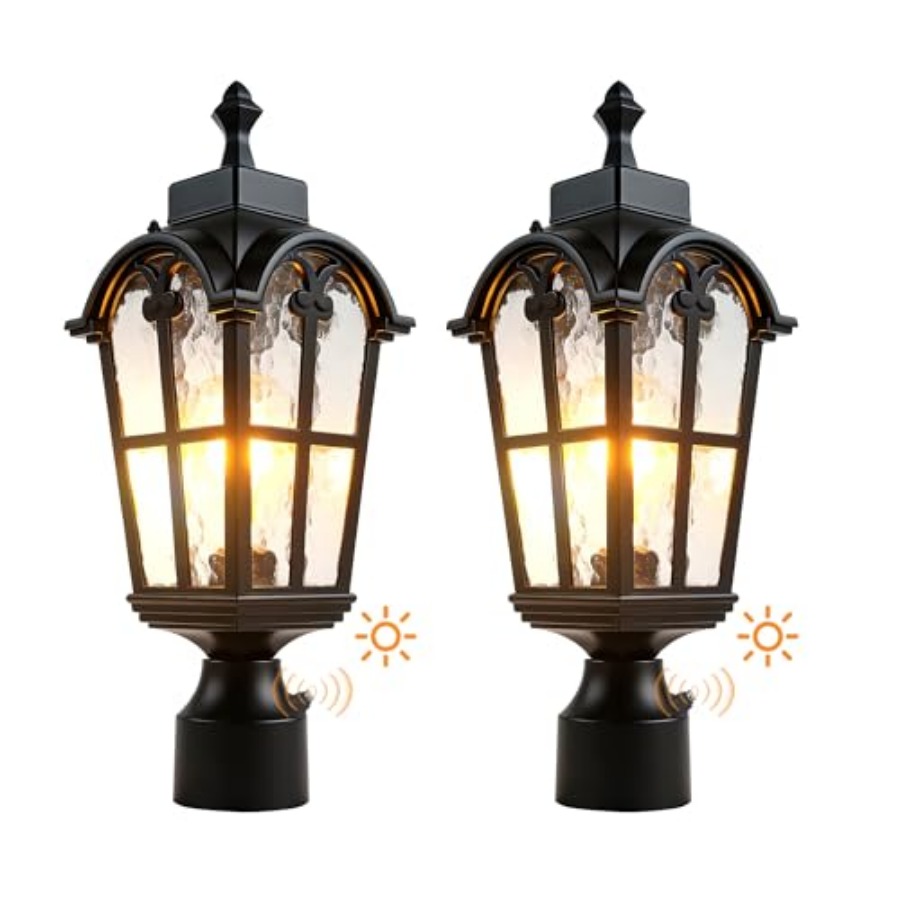 Outdoor Lighting Fixtures - Sensor Outdoor Post Lights Waterproof Post
