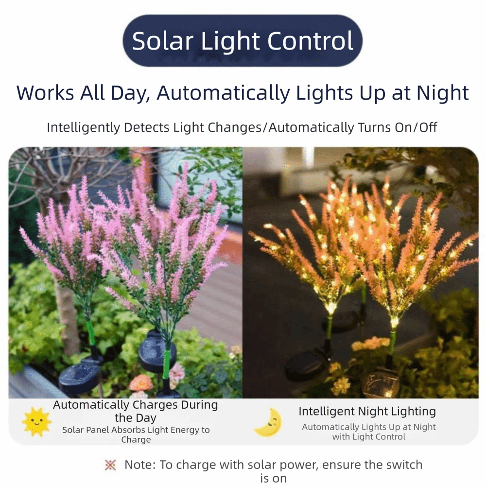 Outdoor Lighting Unit - Purple LED Solar Lavender Light Flower