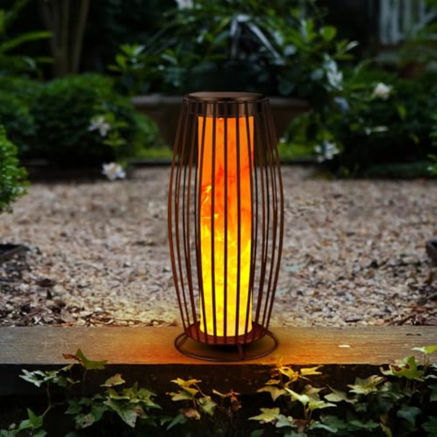 Outdoor Lighting Lanterns - Solar Outdoor Floor Lamp Flickering Flame