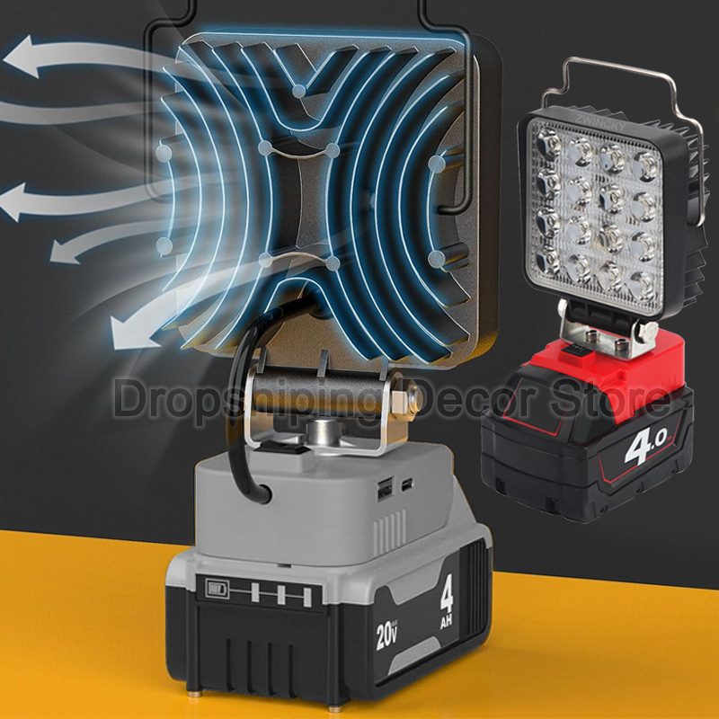Outdoor Lighting Milwaukee - 38W LED Light Portable Spotlights for