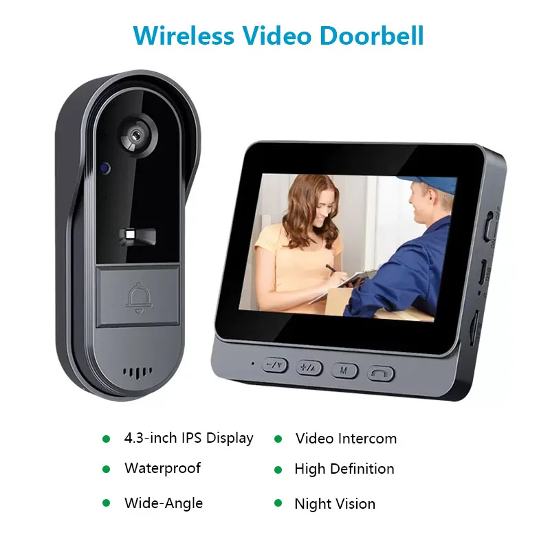 Outdoor Lighting Wireless - Outdoor Wireless Intercom Doorbell Night Vision