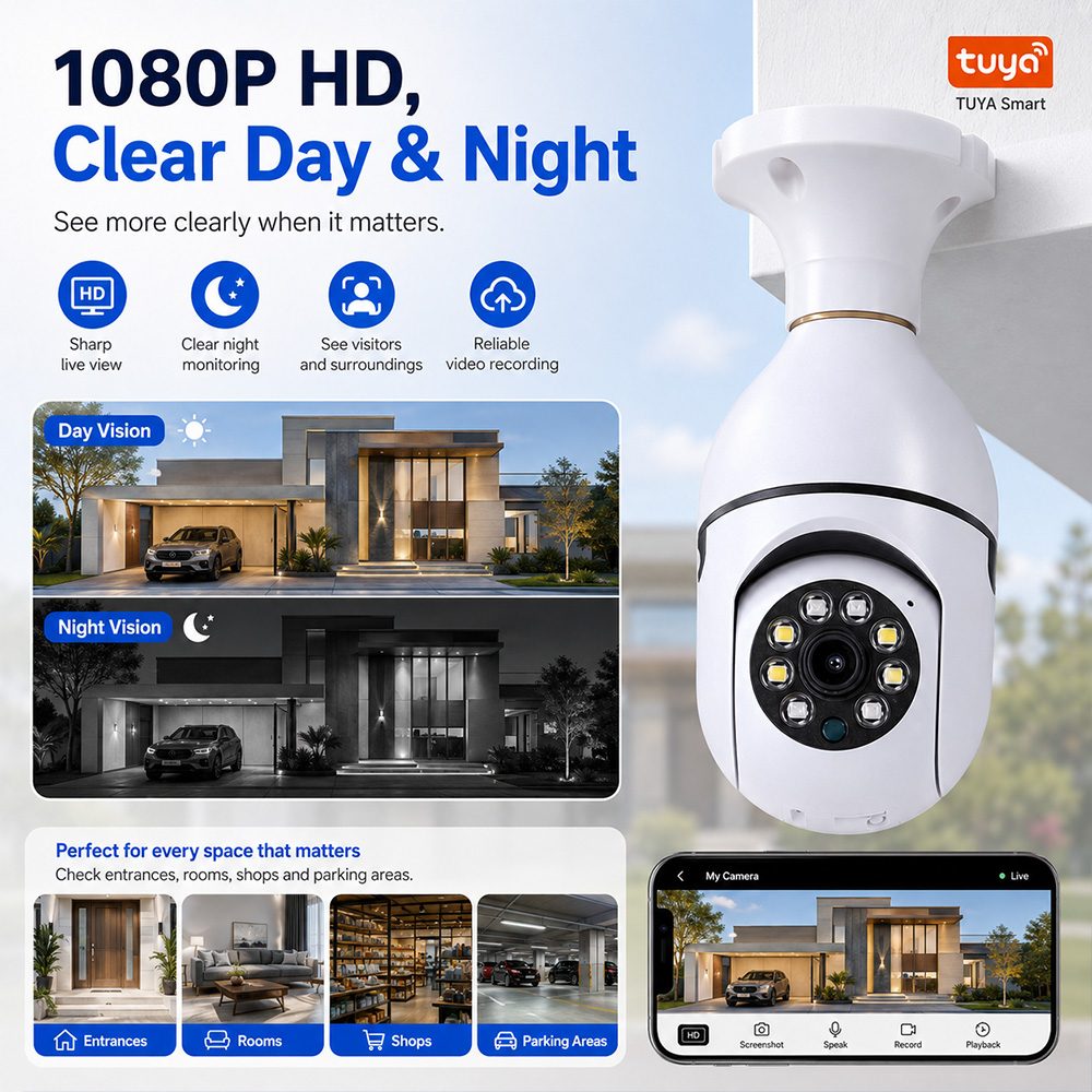 Bulb Camera  Tuya Wireless Lig - Outdoor Lighting No Electricity 评论和价格