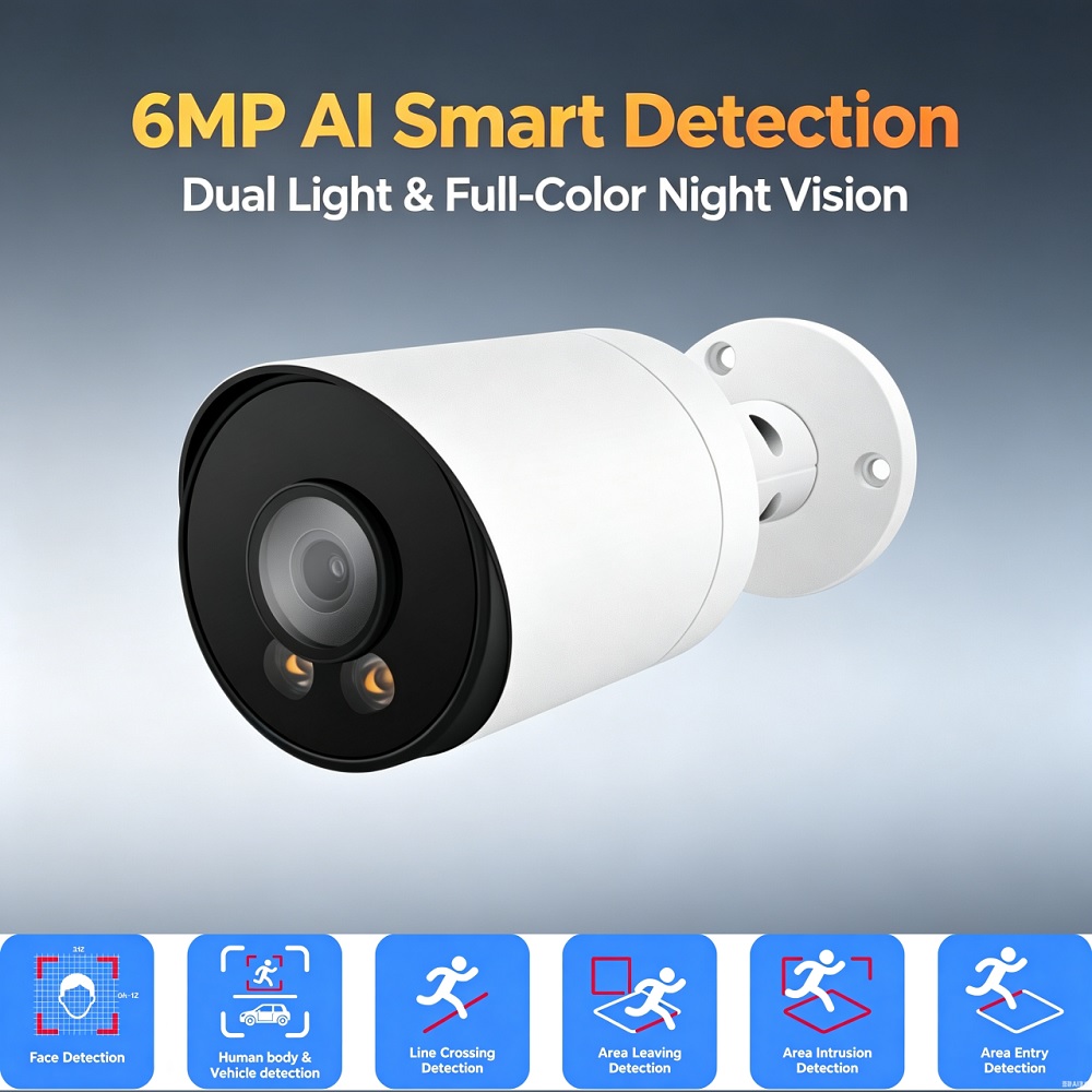 6MP POE IP67 Camera Dual Light - Outdoor Lighting No Electricity 评论和价格