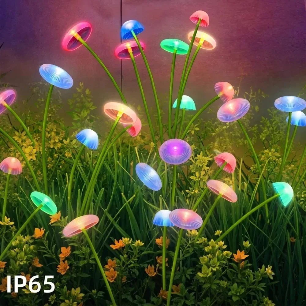 Color Changing Solar LED Mushr - Outdoor Lighting Jellyfish 评论和价格