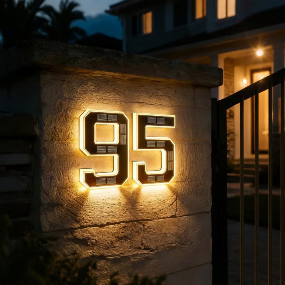 New Solar Address Sign LED Hou - Outdoor Lighting Experts 评论和价格