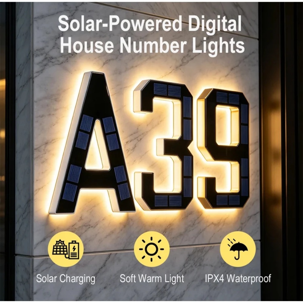 New Solar Address Sign LED Hou - Outdoor Lighting Experts 评论和价格