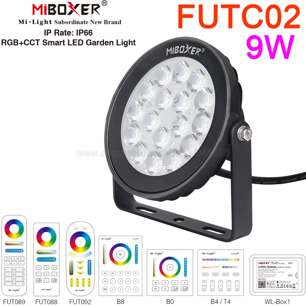 MiBoxer 9W RGB+CCT LED Garden  - Outdoor Lighting Zigbee 评论和价格