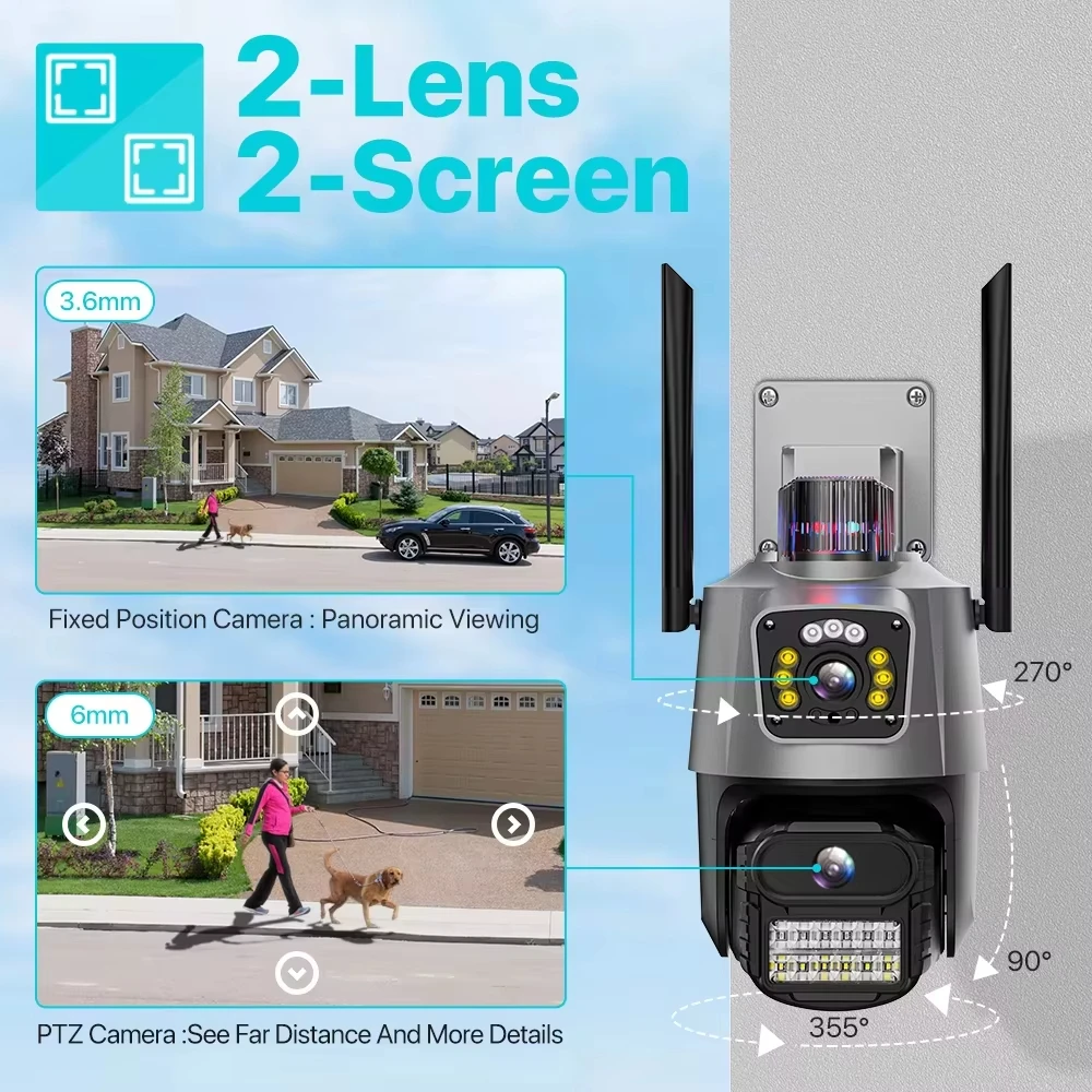 Outdoor Wifi PTZ Camera 4K 8MP - Outdoor Lighting No Electricity 评论和价格