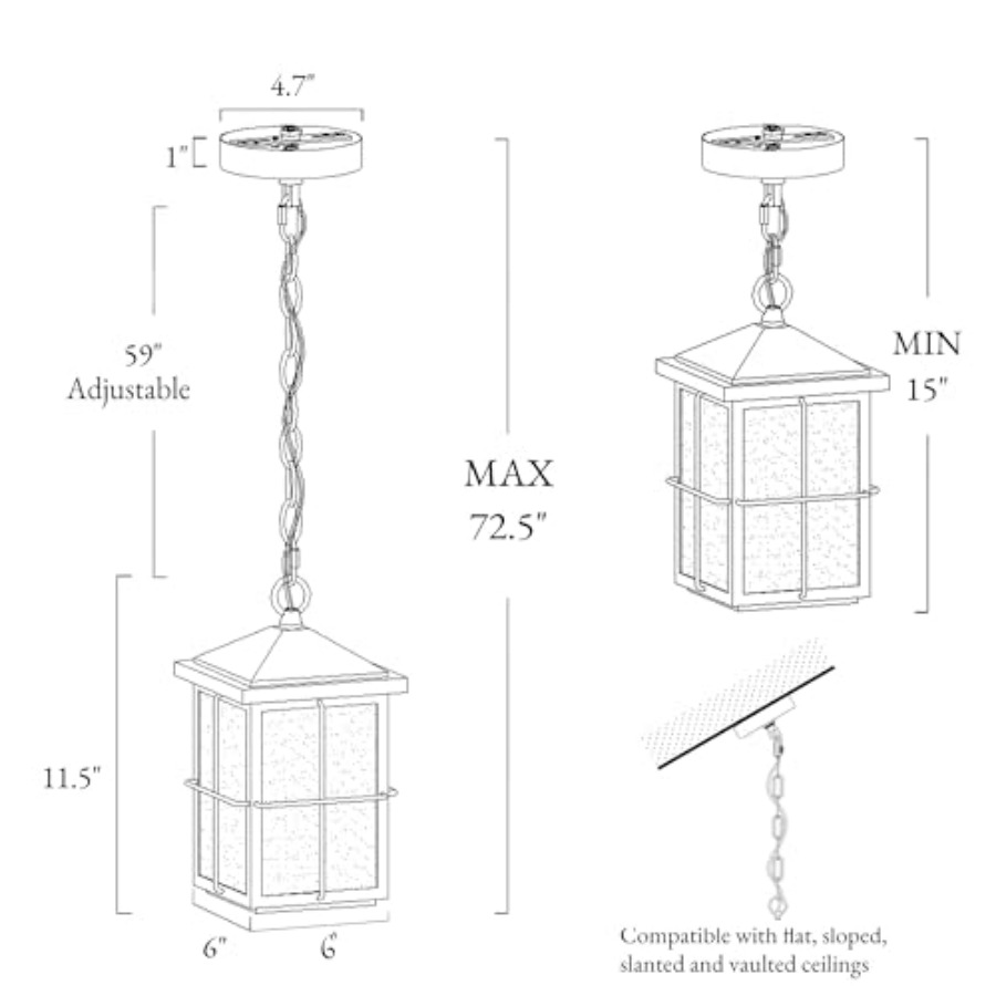 Outdoor Pendant Light Fixture, - Outdoor Lighting Fixtures 评论和价格