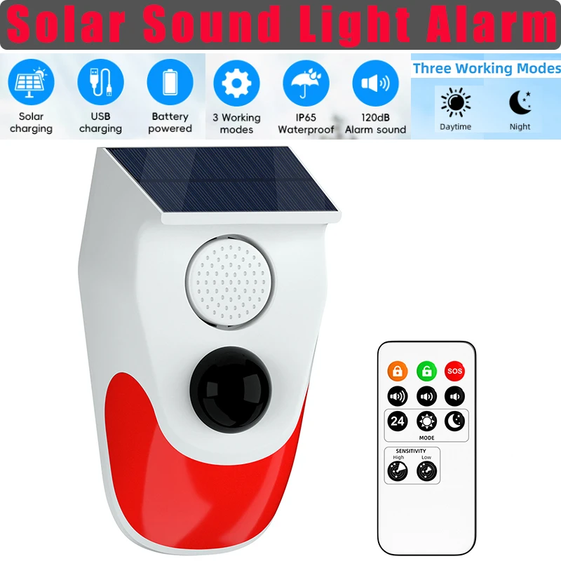 Solar Sound Light Alarm Wirele - Outdoor Lighting Wireless 评论和价格