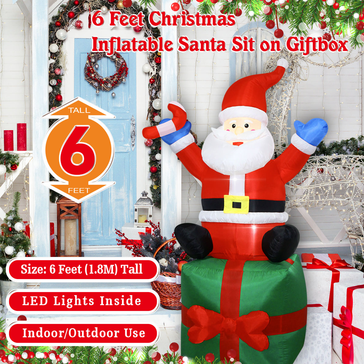 6 FT Christmas Inflatables San - Outdoor Lighting Box 评论和价格