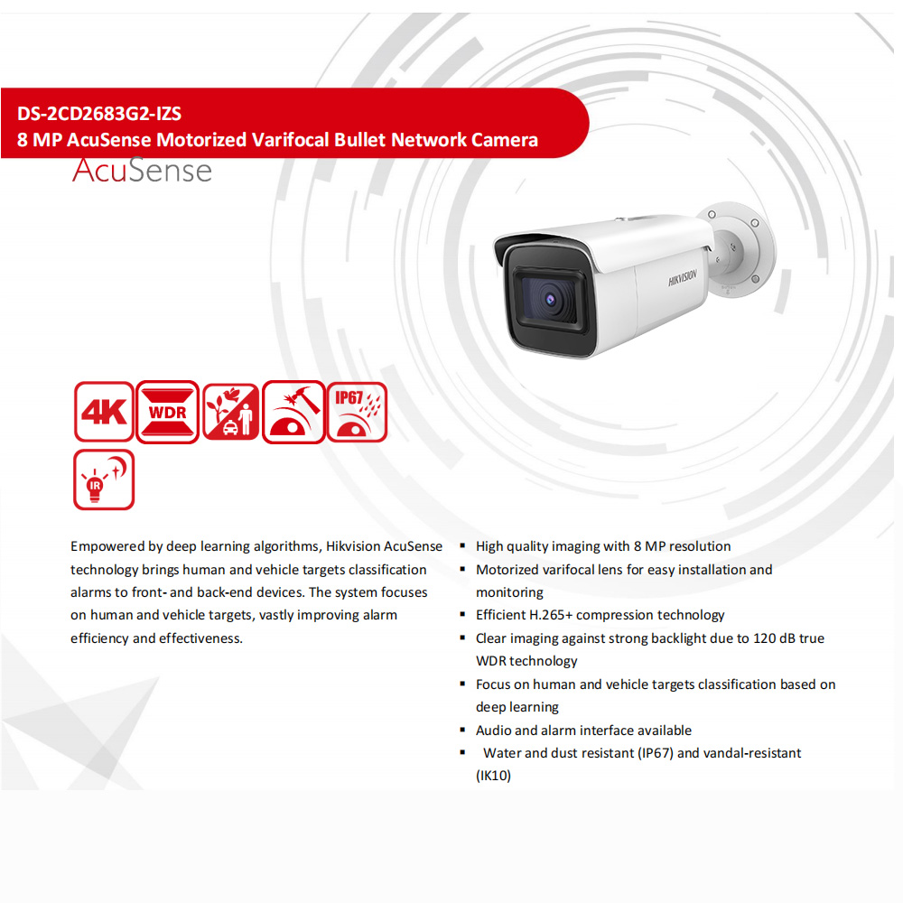 HIkvision DS-2CD2683G2-IZS 8MP - Outdoor Lighting No Electricity 评论和价格