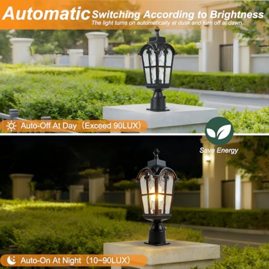 Sensor Outdoor Post Lights Wat - Outdoor Lighting Fixtures 评论和价格