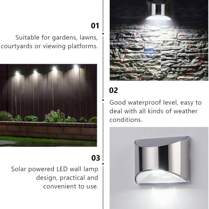 2Pcs Solar Garden Light Stainl - Outdoor Lighting Experts 评论和价格