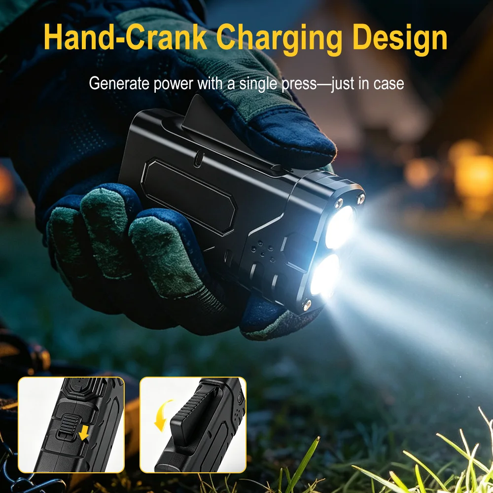 BORUIiT Hand Crank EDC LED Fla - Outdoor Lighting Types 评论和价格