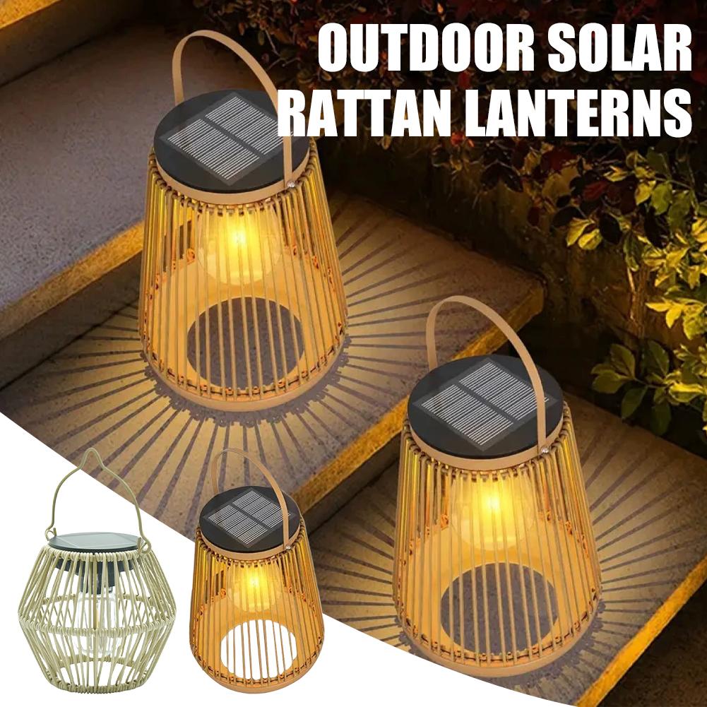 IP65 Waterproof Solar Rattan L - Outdoor Lighting Lanterns 评论和价格