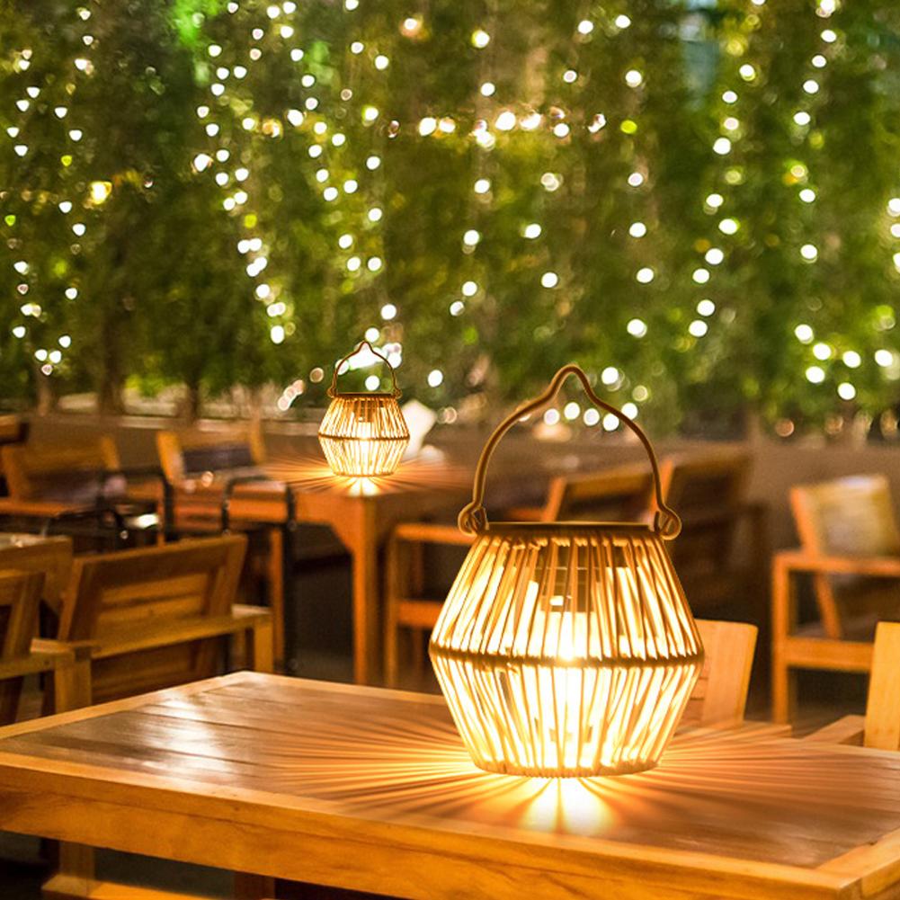 IP65 Waterproof Solar Rattan L - Outdoor Lighting Lanterns 评论和价格