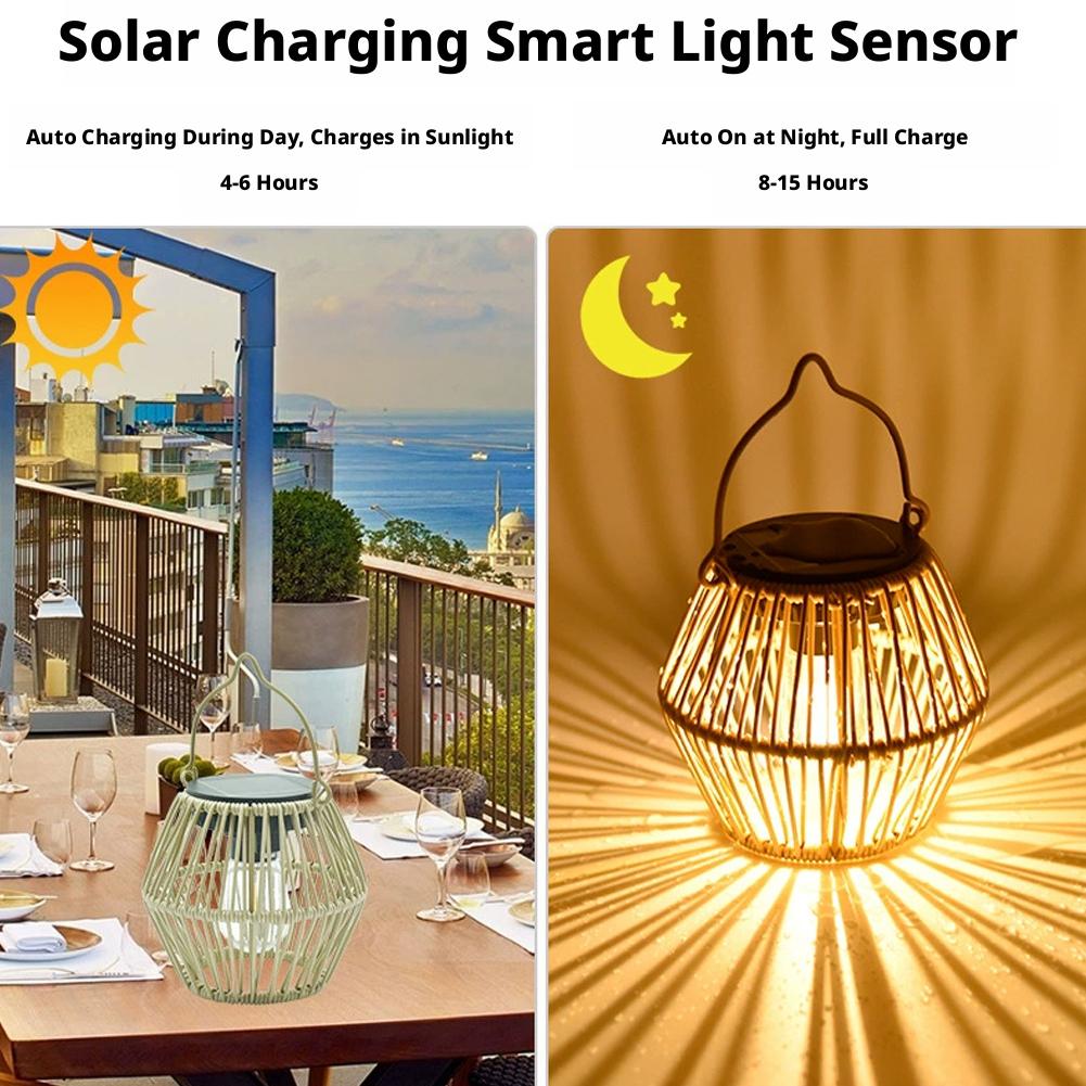 IP65 Waterproof Solar Rattan L - Outdoor Lighting Lanterns 评论和价格