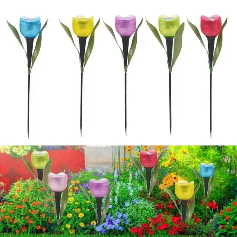 1Pcs Garden Tulip Flower Shape - Outdoor Lighting Youtube 评论和价格