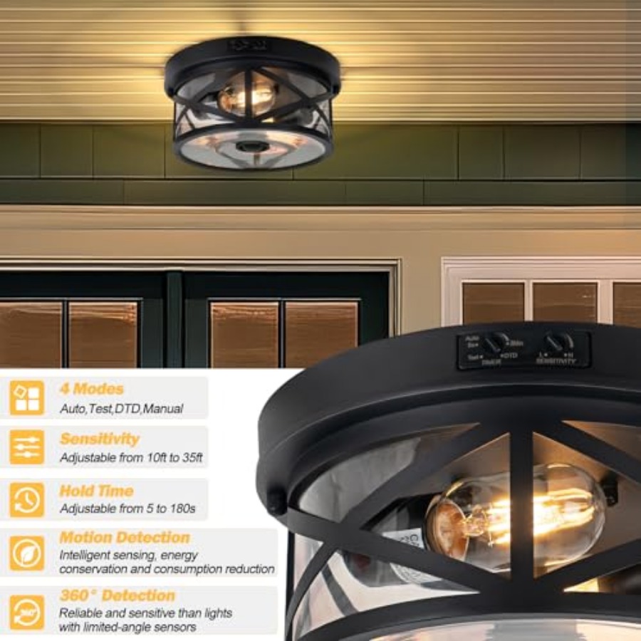 Motion Sensor Outdoor Ceiling  - Outdoor Lighting Fixtures 评论和价格