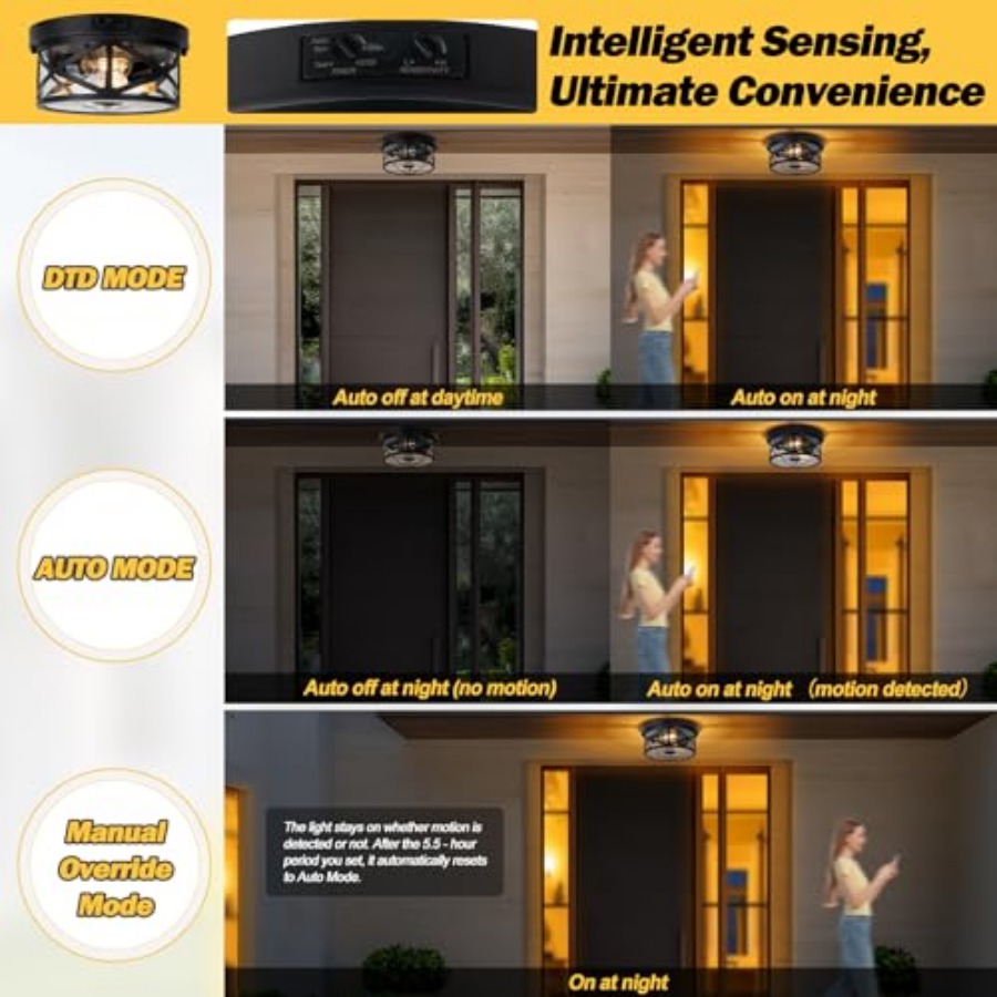 Motion Sensor Outdoor Ceiling  - Outdoor Lighting Fixtures 评论和价格