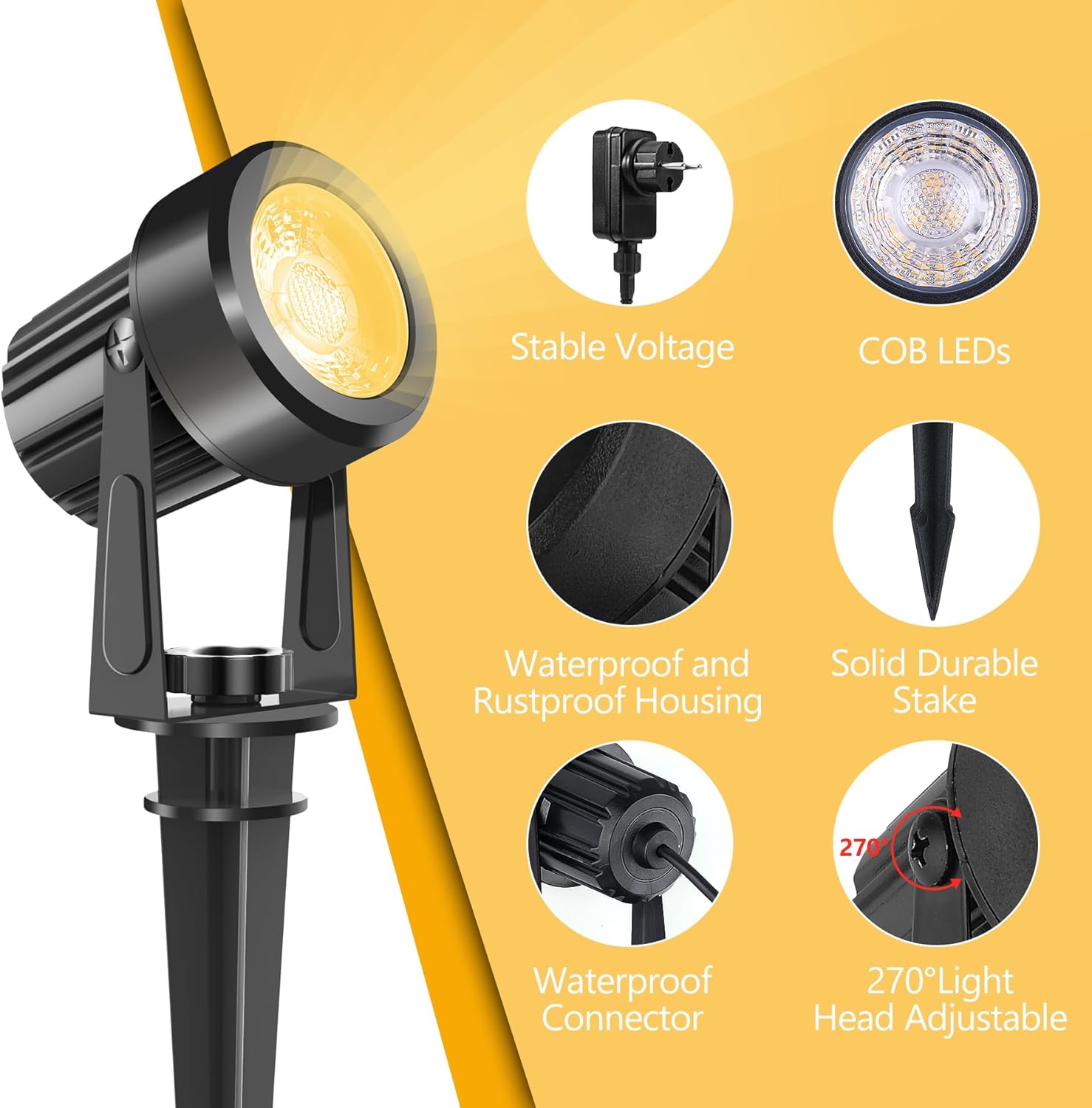 4/6/8LEDS 3000K Outdoor Spotli - Outdoor Lighting Uk 评论和价格