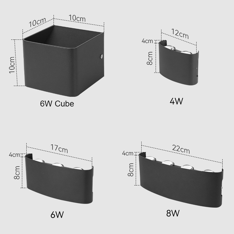 Modern Wall Lamp Cube Led Wall - Outdoor Lighting Up And Down 评论和价格