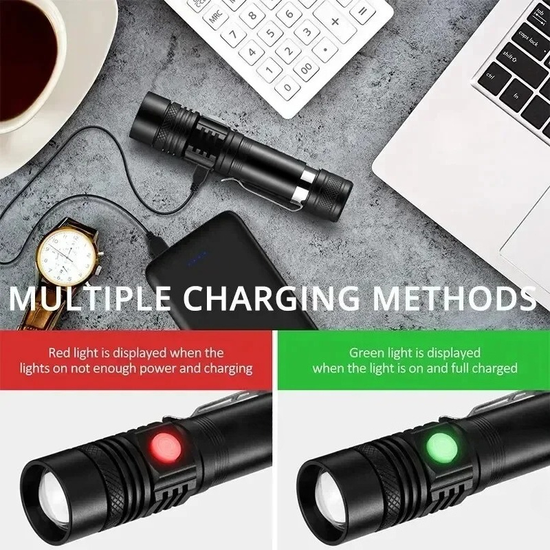 T6 LED Rechargeable Flashlight - Outdoor Lighting Fixtures 评论和价格