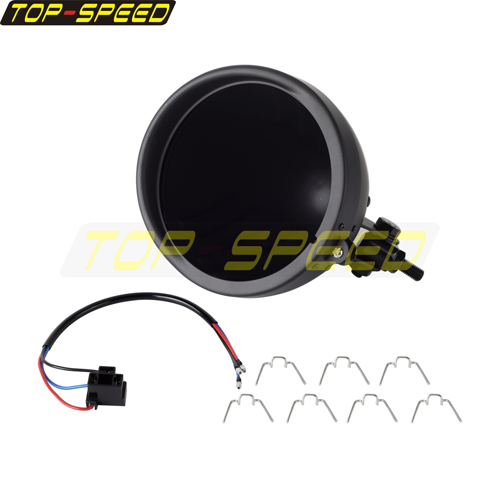 Black/Chrome Motorcycle Headla - Outdoor Lighting Unit 评论和价格