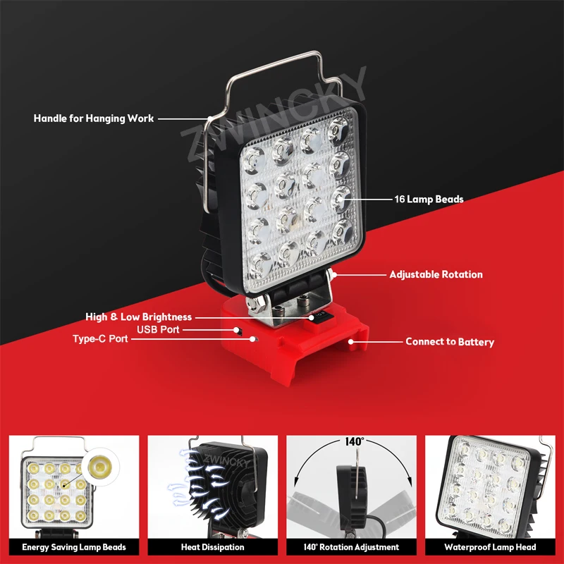 38W LED Light Portable Spotlig - Outdoor Lighting Milwaukee 评论和价格