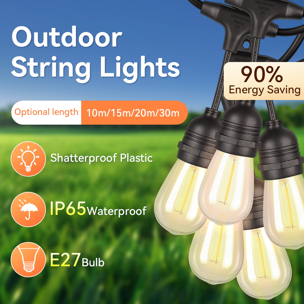 E27 Outdoor String Lights LED  - Outdoor Lighting Uk 评论和价格