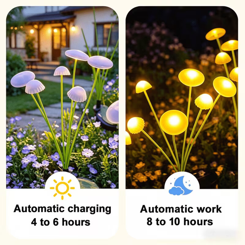 Solar Jellyfish Mushroom Light - Outdoor Lighting Jellyfish 评论和价格